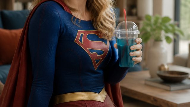 Supergirl's Drink Cup Sparks Excitement